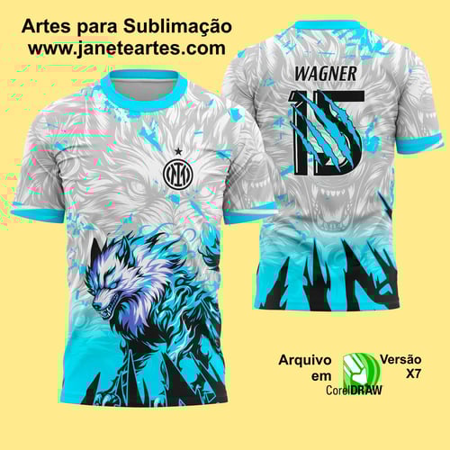 Arte Vetor Camisa Interclasse Lobo Azul 2025 - 0238