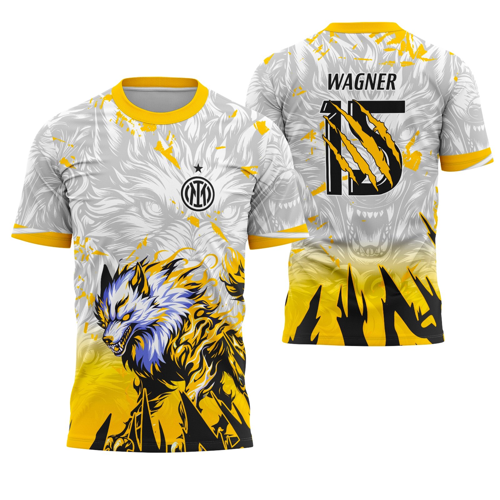 Arte Vetor Camisa Interclasse Lobo Amarelo 2025 - 0239