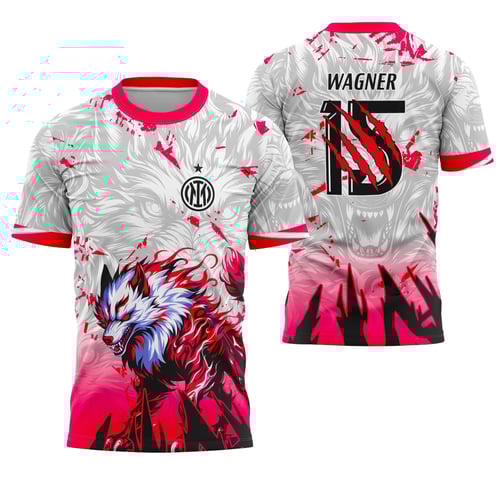 Arte Vetor Camisa Interclasse Lobo Rosa Forte 2025 - 0240