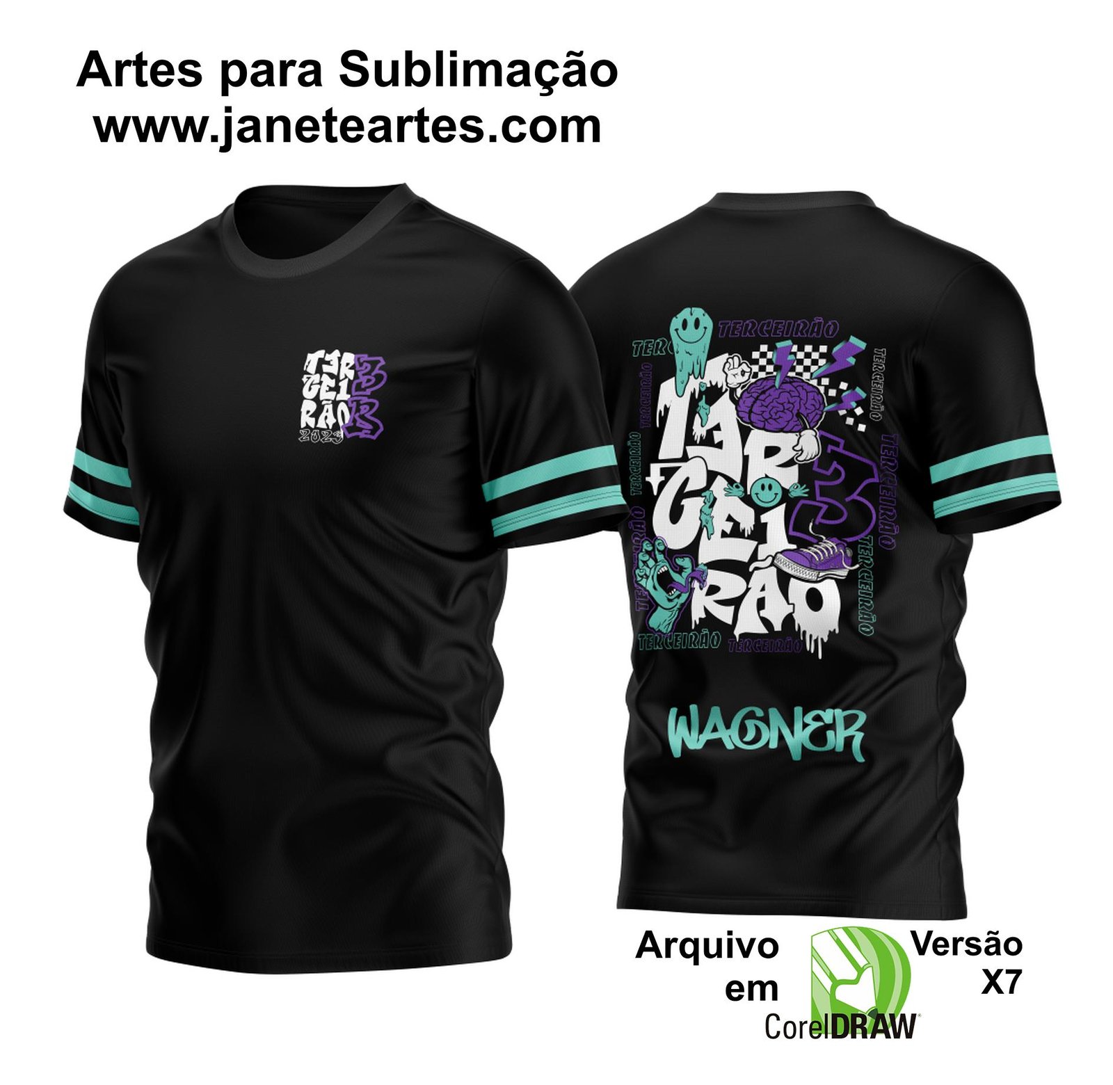Arte Vetor Camisa Terceirão Grafitti 2023 3B