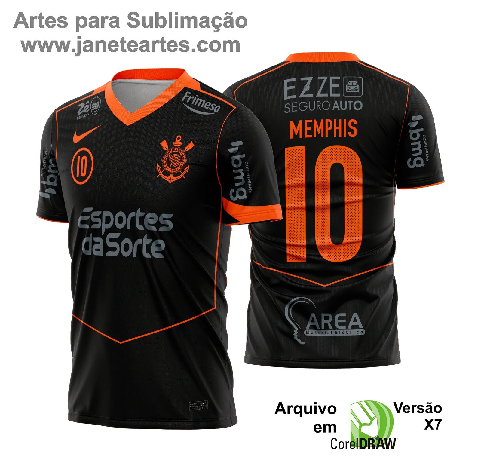 Arte Camisa Corinthians Terceira 2025 - 2026