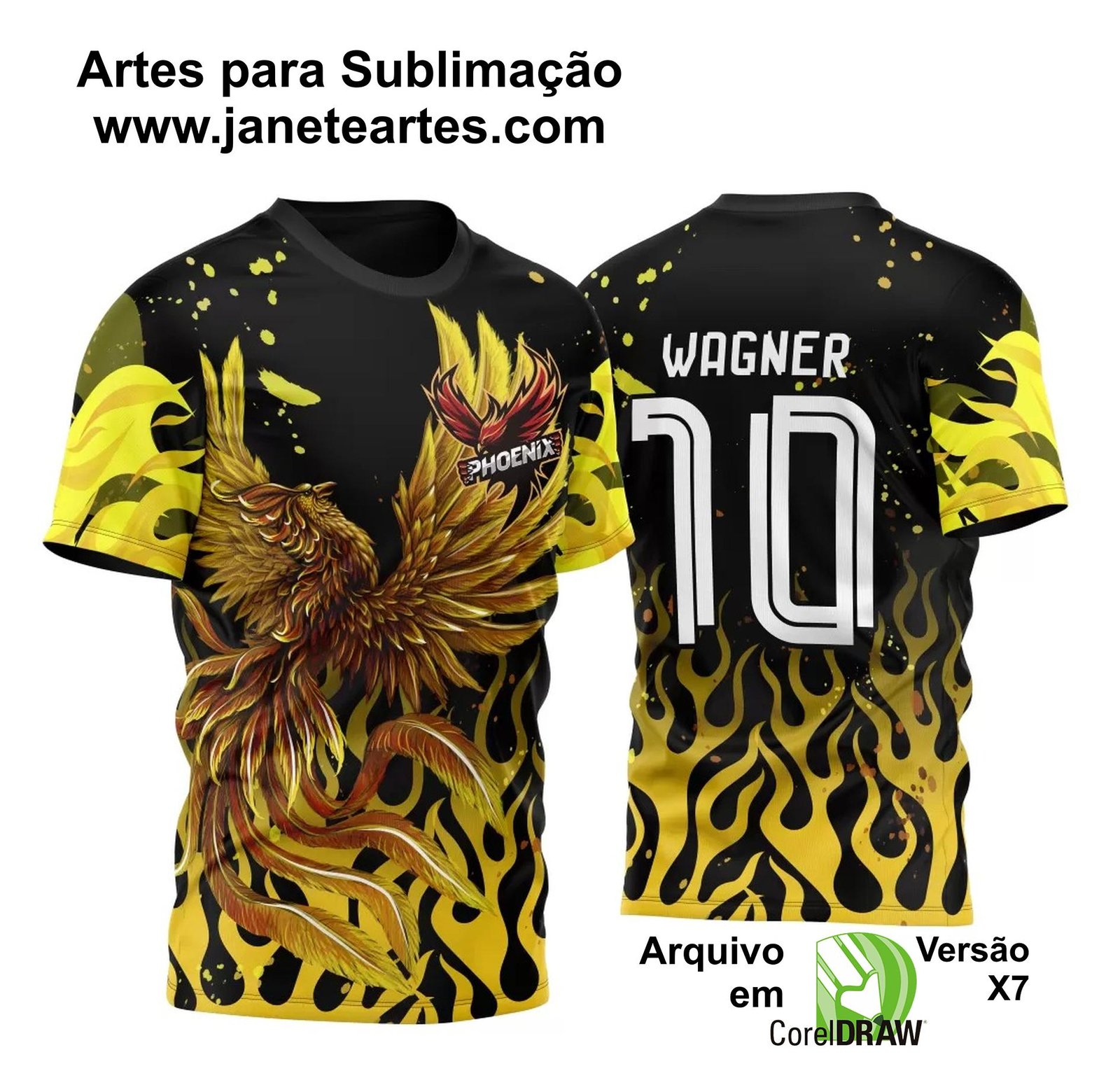 Arte Vetor Camisa InterClasse Fenix Fogo 2023