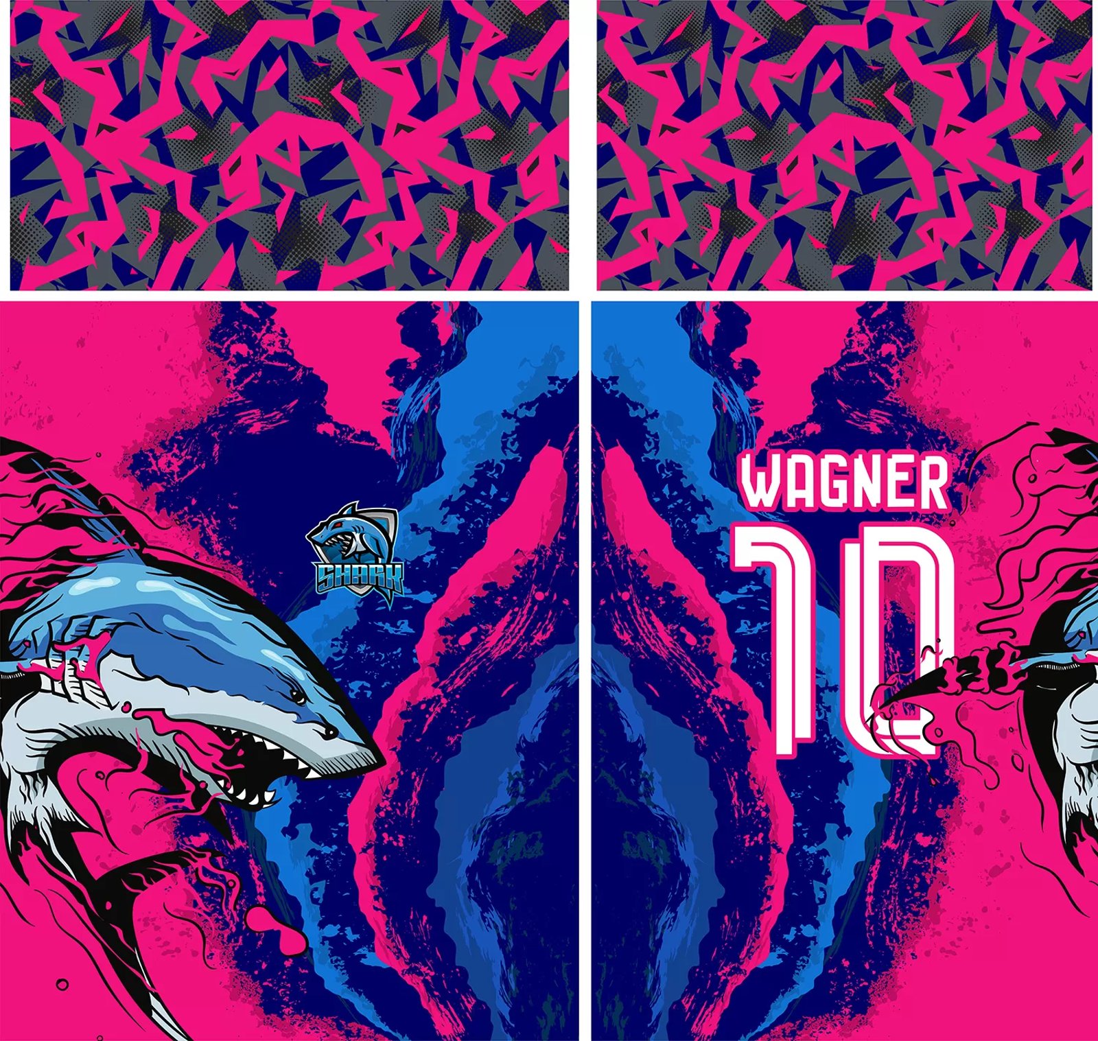 Arte Vetor Camisa InterClasse Shark Tubarão 2023 Rosa