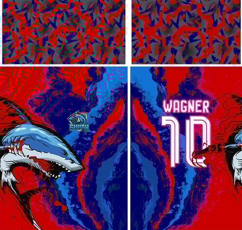 Arte Vetor Camisa InterClasse Shark Tubarão 2023 Vermelha