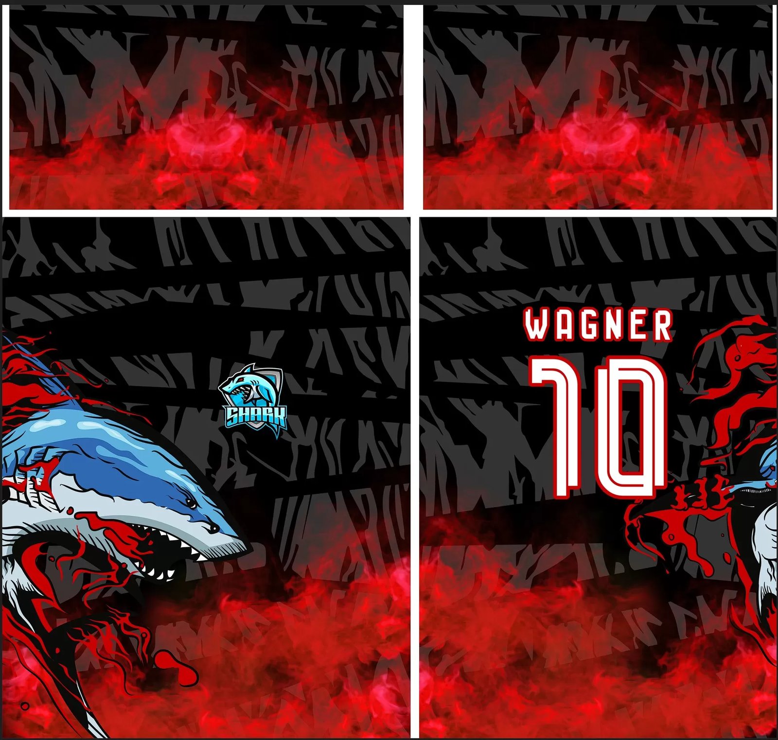 Arte Vetor Camisa InterClasse Shark Tubarão 2023 Vermelha Mode 2