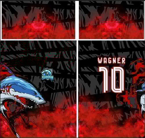 Arte Vetor Camisa InterClasse Shark Tubarão 2023 Vermelha Mode 2