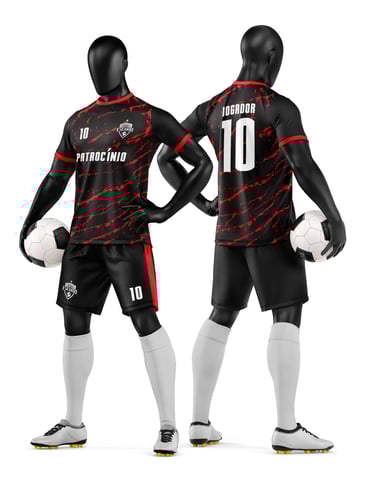 Arte Camisa e Short de Time de Futebol Amador