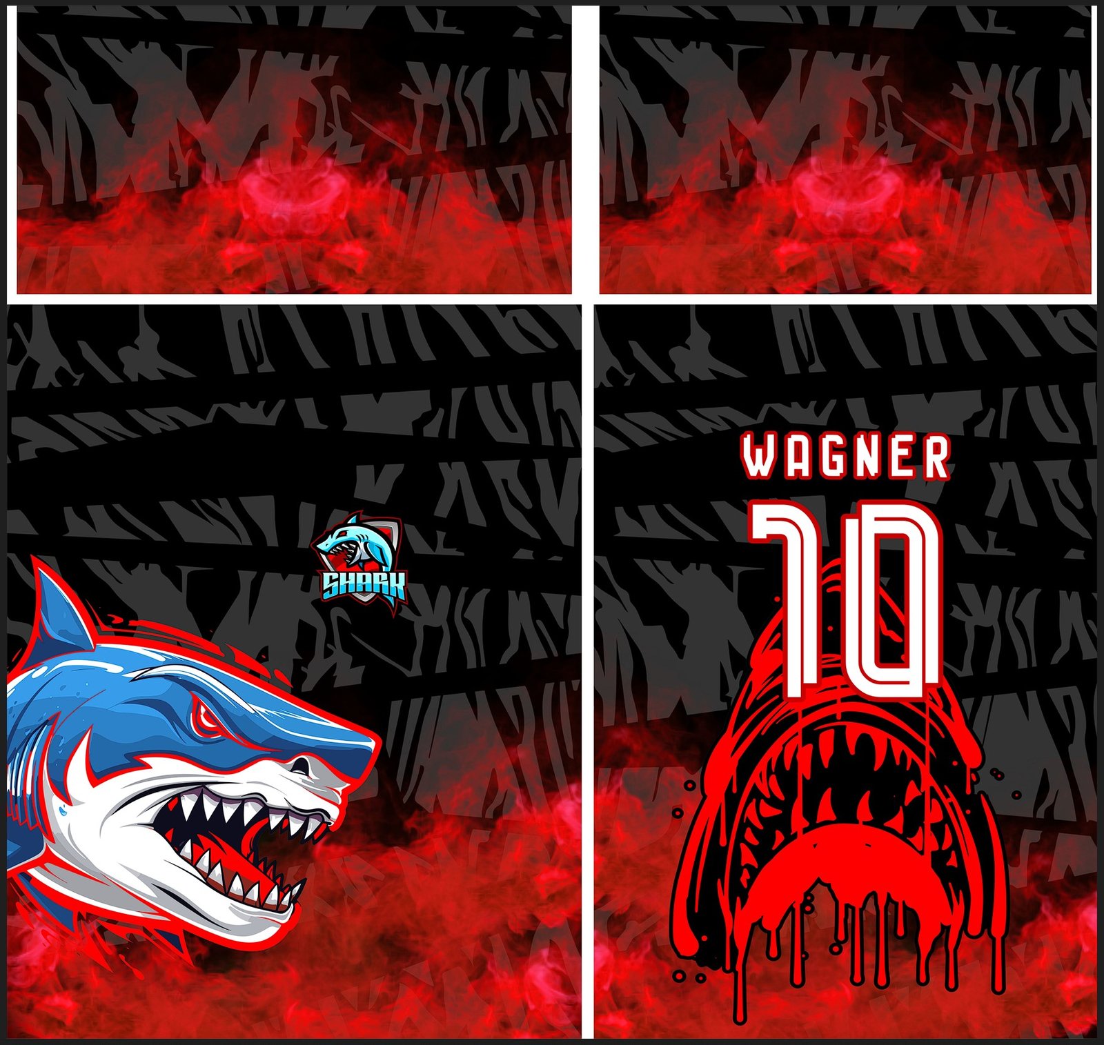 Arte Vetor Camisa InterClasse Shark Tubarão 2023 Vermelha Mode 3