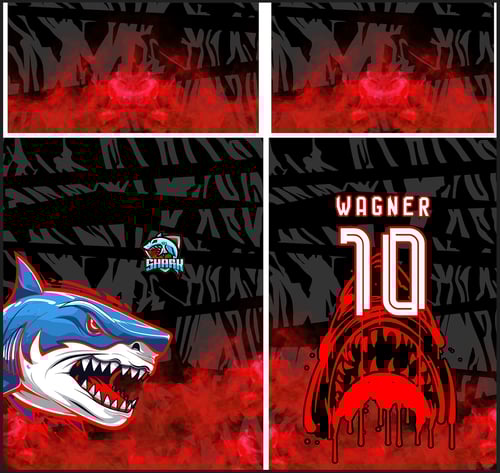 Arte Vetor Camisa InterClasse Shark Tubarão 2023 Vermelha Mode 3