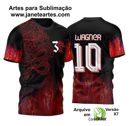 Arte Vetor Camisa InterClasse Dragão com Fogo 2023
