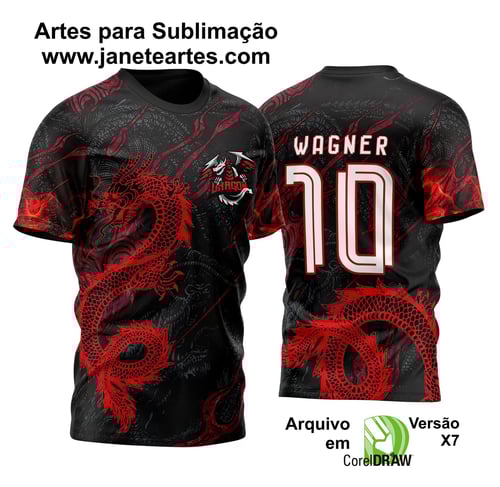 Arte Vetor Camisa InterClasse Dragão Vermelho 2023 Fumaça