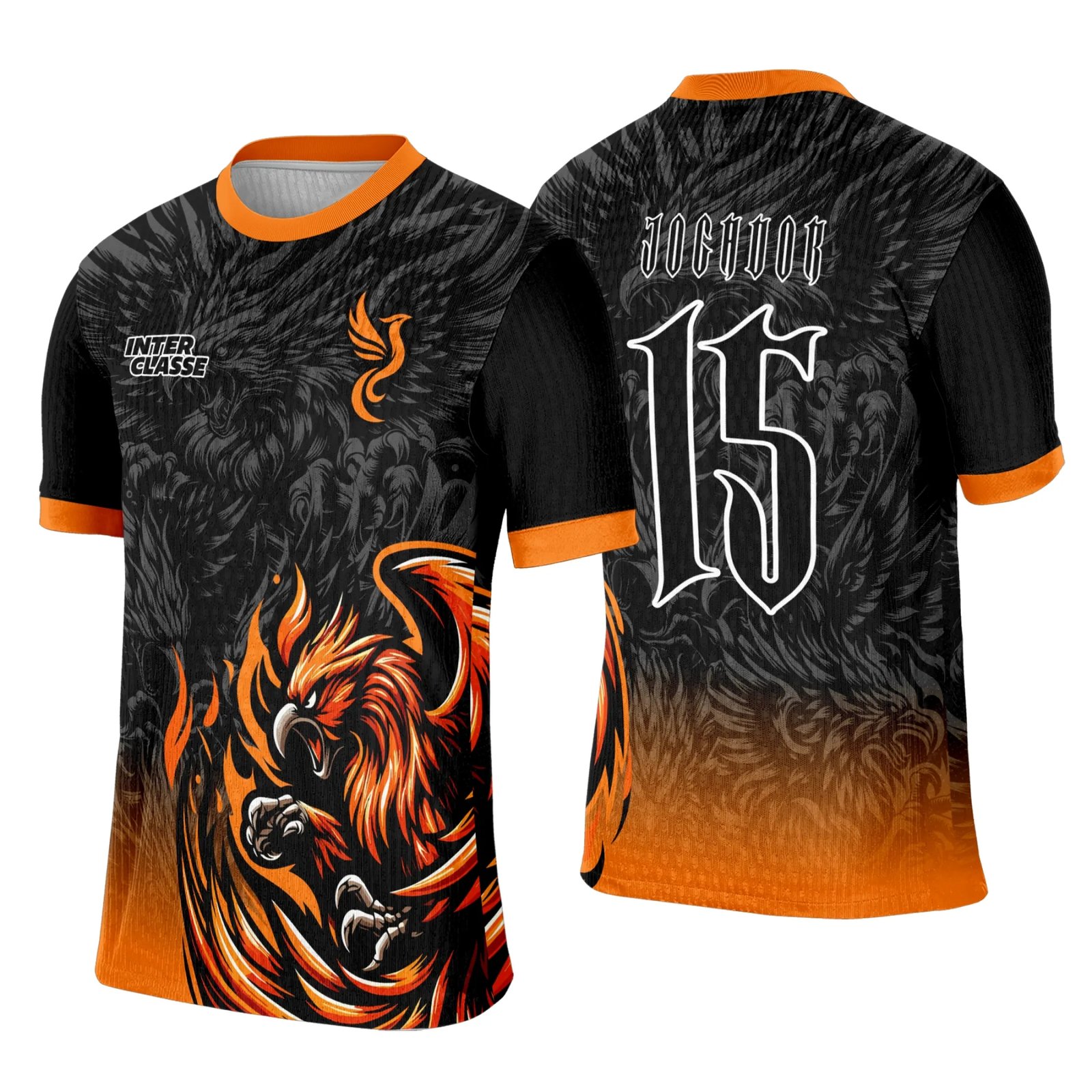 Arte Camiseta de Interclasse Fênix Laranja 2026