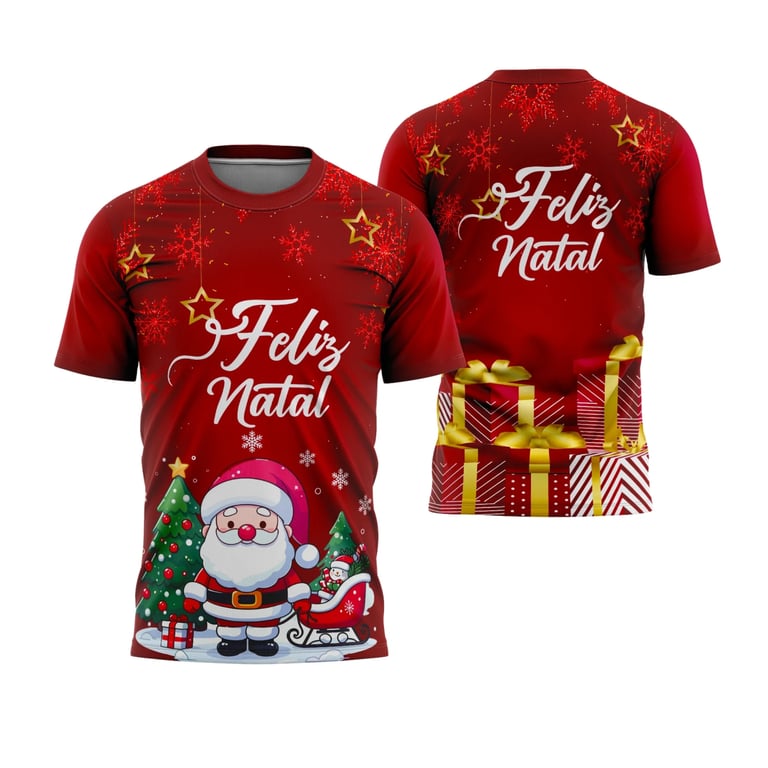 Arte Estampa Camisa Feliz Natal 2025 - Design para Sublimação