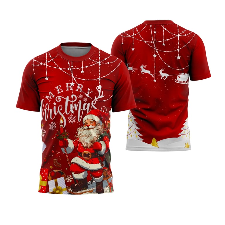 Arte Estampa Camisa Feliz Natal 2025 - Design para Sublimação