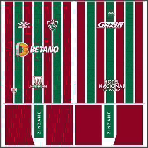 Arte Vetor Camisa Fluminense 2022 - 2023 Titular