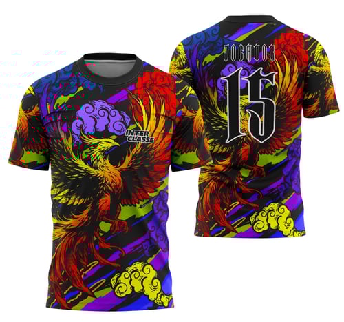 Arte Vetor Camisa de Interclasse Fênix Gradiente Premium