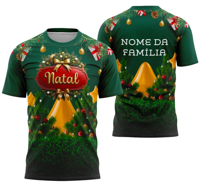 Arte Estampa Camisa Feliz Natal 2025 - Design para Sublimação