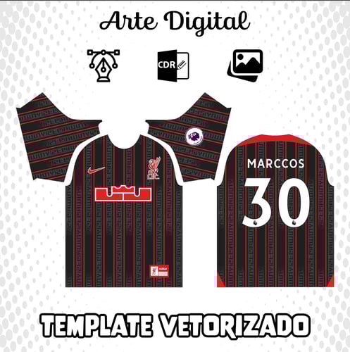 Arte Vetor Camisa LIVERPOOL EM COLLAB LEBRON JAMES