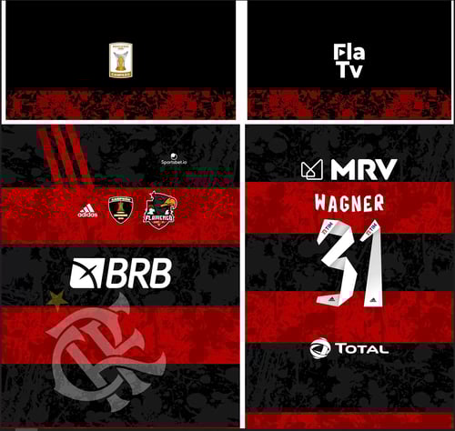 Arte Vetor Camisa Flamengo 2023 Personalizada Grunge