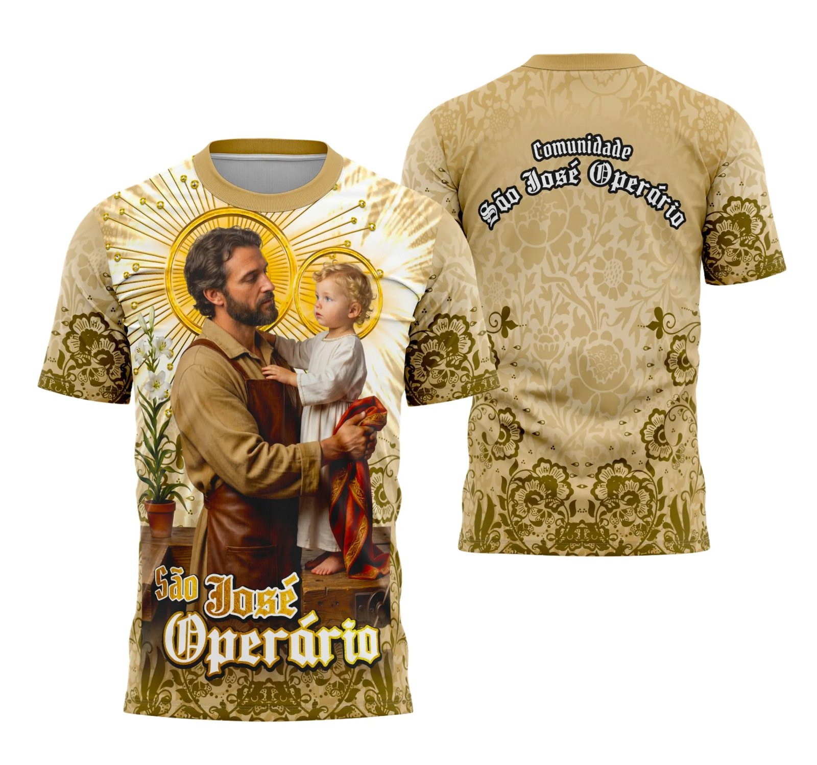 Camisa São José Operário Católica Religião - Janete Artes