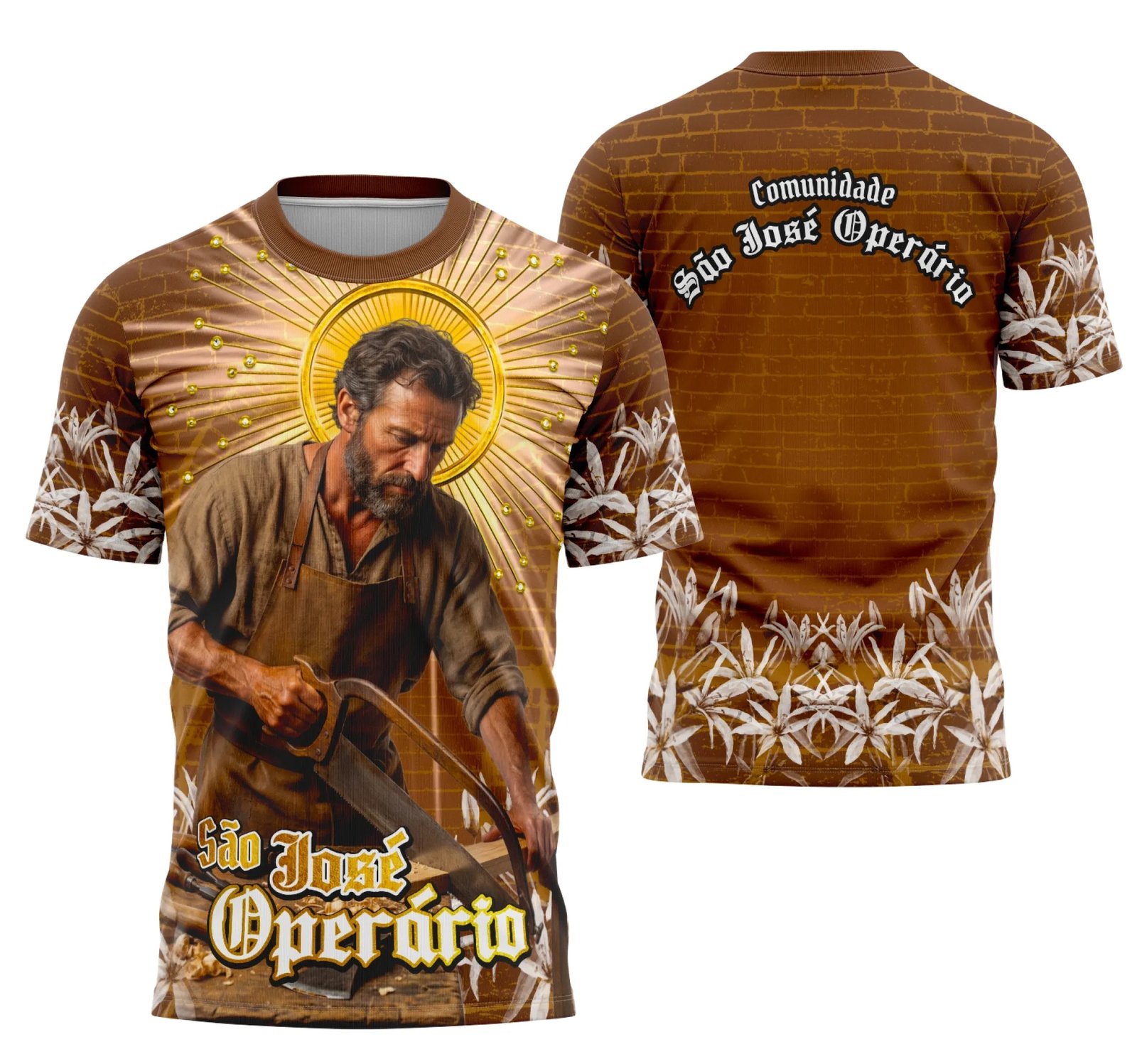 Camisa São José Operário Católica Religião - Janete Artes