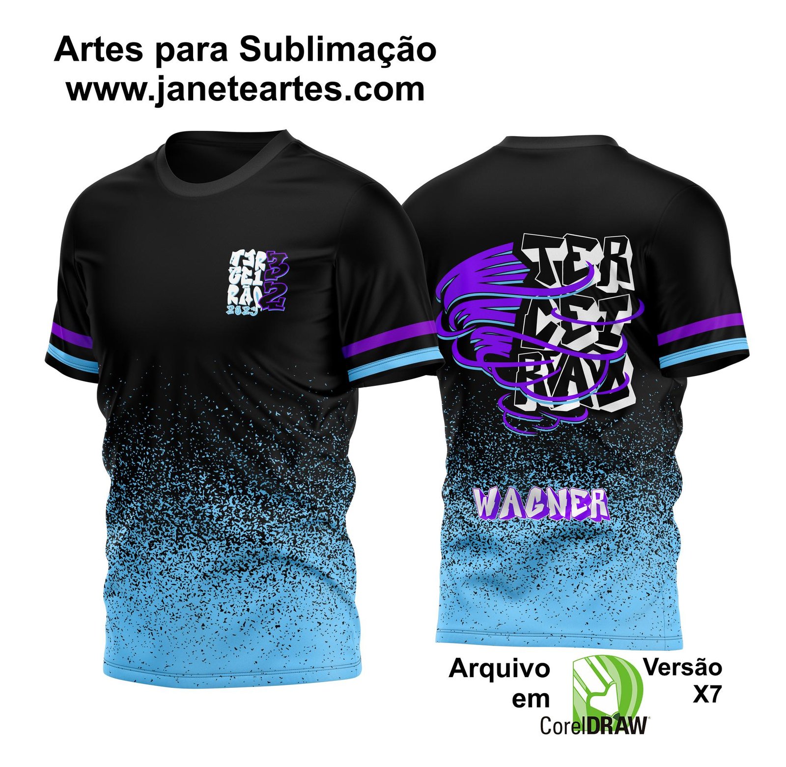 Arte Vetor Camisa Terceirão Furacão Modelo B
