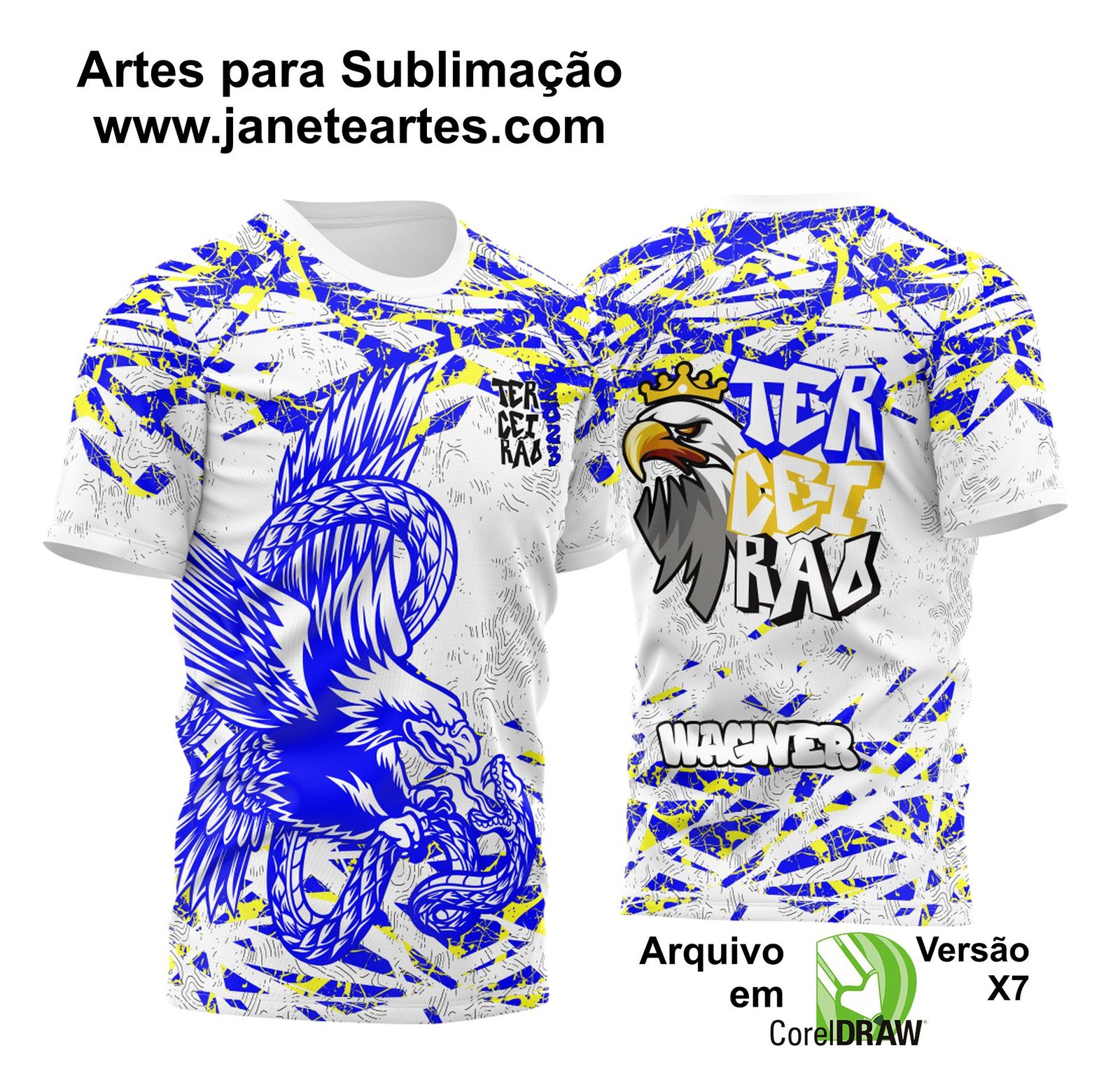 Arte Vetor Camisa Terceirão Águia 2023 Branca - Roxa e Azul