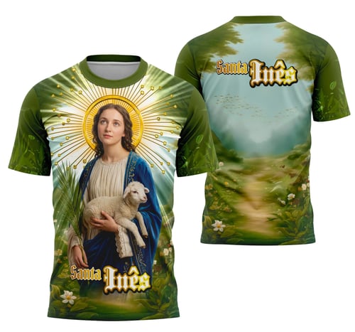 Camisa Santa Inês de Roma Católica Religião