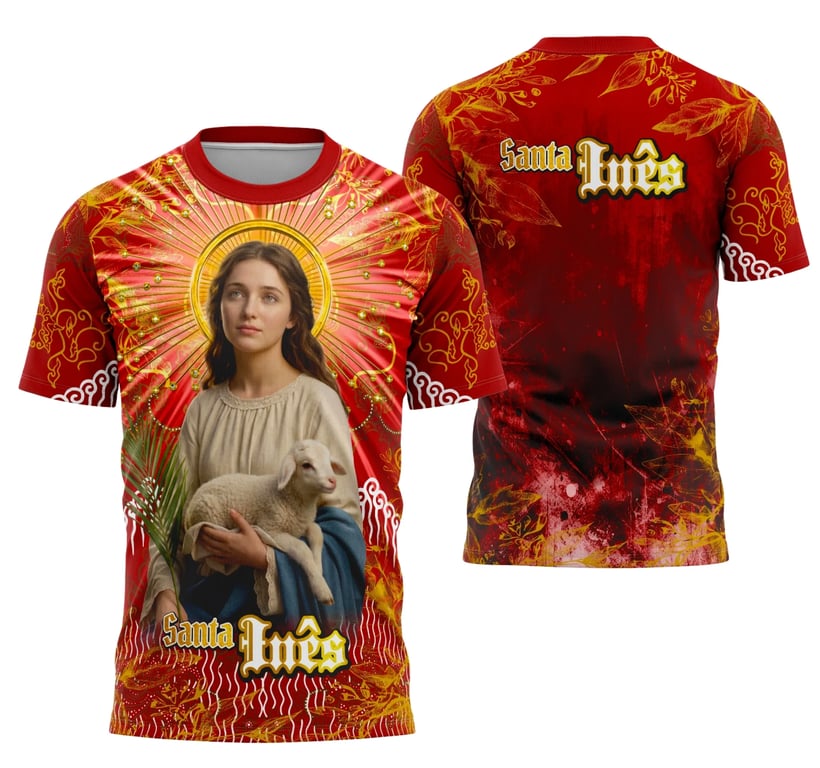 Camisa Santa Inês de Roma Católica Religião