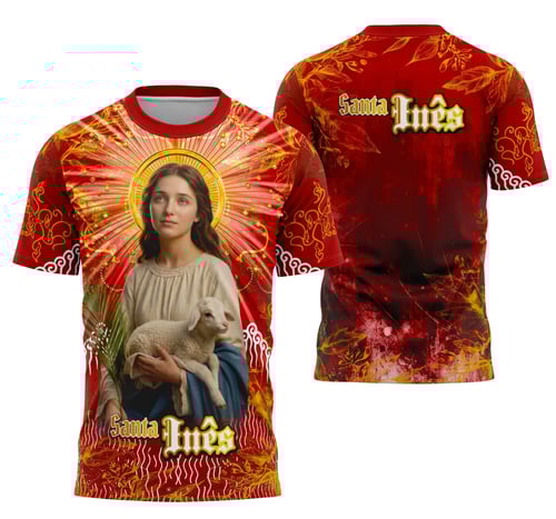 Camisa Santa Inês de Roma Católica Religião