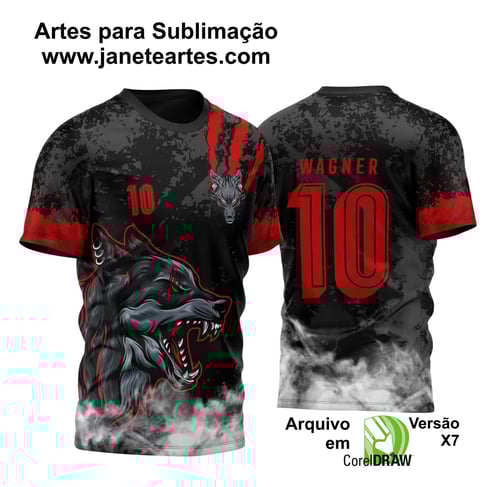 Arte Vetor Camisa Para InterClasse Lobo Feroz