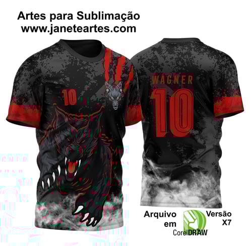 Arte Vetor Camisa Para InterClasse Lobo Feroz Mod 2