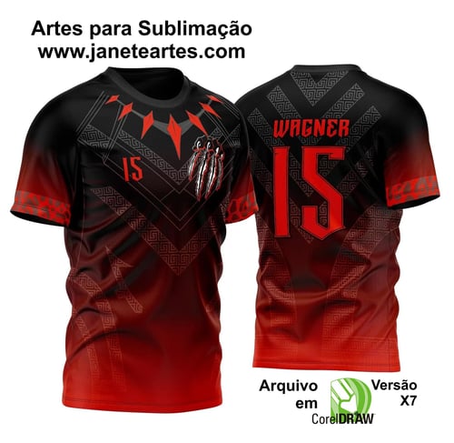 Arte Vetor Camisa Pantera Negra Vermelha Degrade 2023