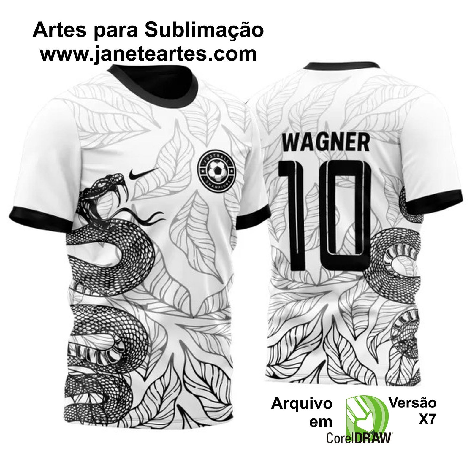 Arte Vetor Camisa InterClasse Cobra Ataque Folhas 2023