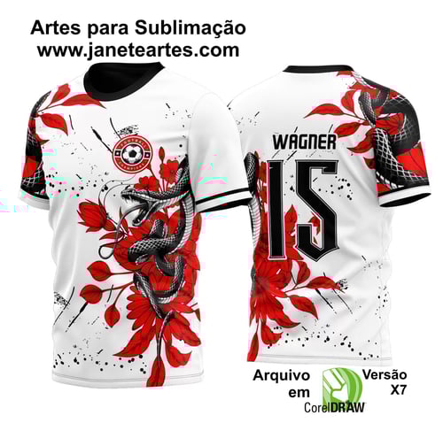 Arte Vetor Camisa InterClasse Cobra Ataque Folhas  Vermelhas 2023