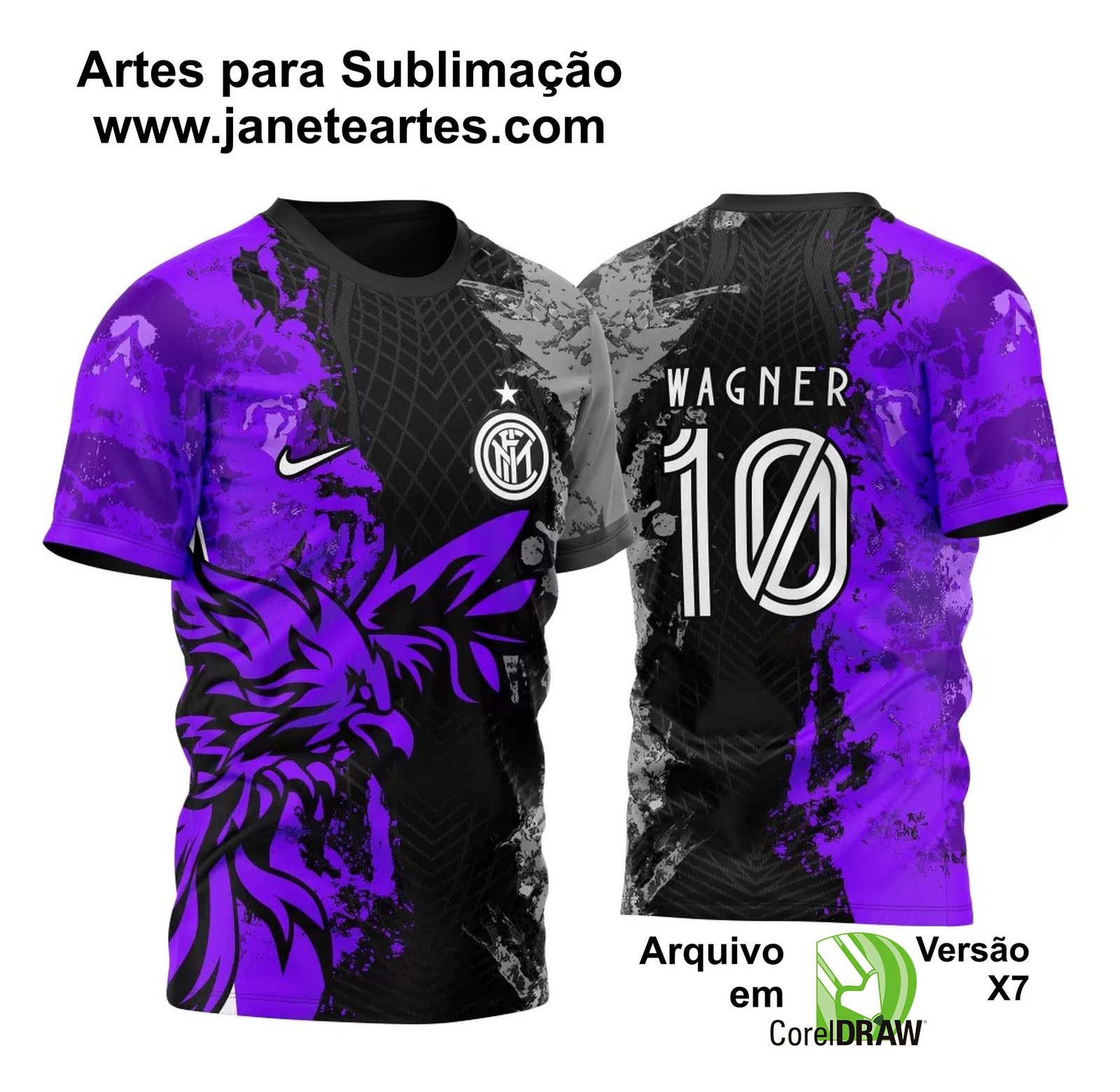  Arte Vetor Camisa InterClasse Fenix Roxa 2023