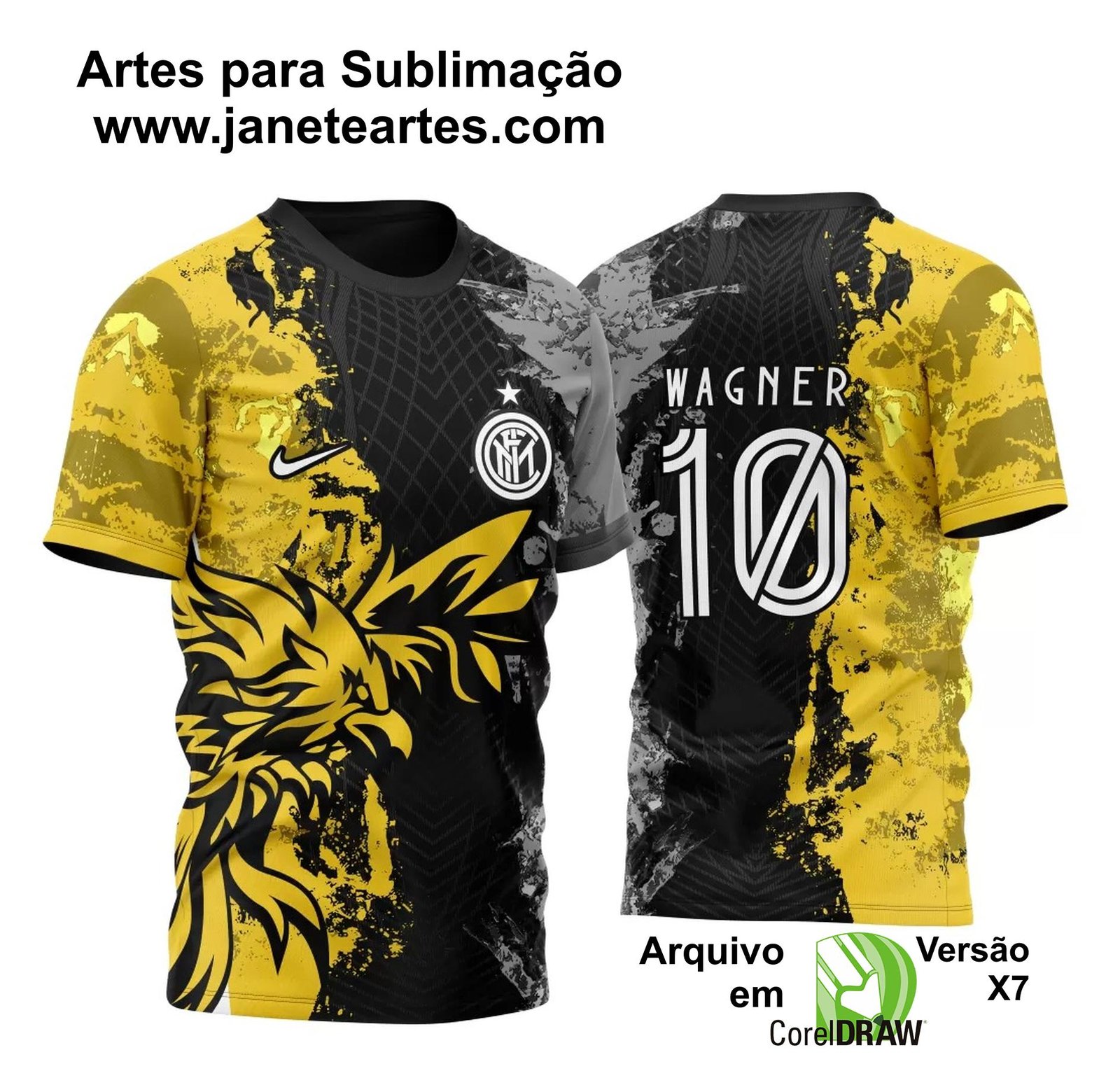 Arte Vetor Camisa InterClasse Fenix Amarela 2023