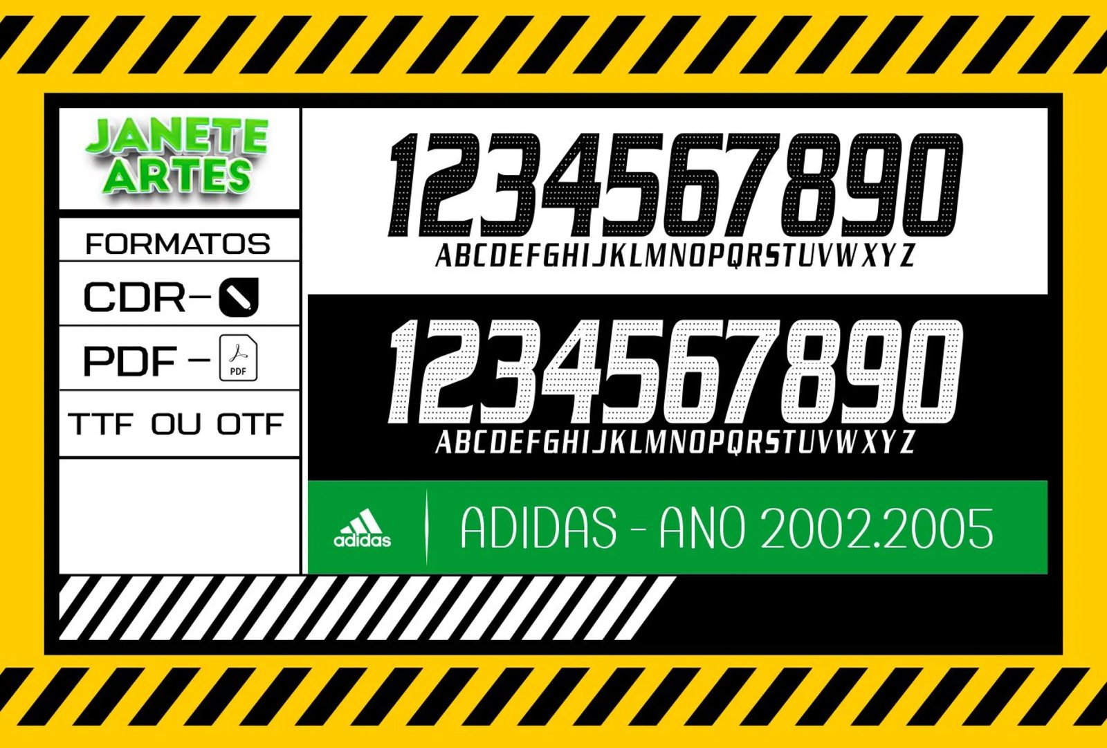 Fonte de Time Tipografia Adidas 2002 - 2005