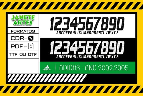 Fonte de Time Tipografia Adidas 2002 - 2005
