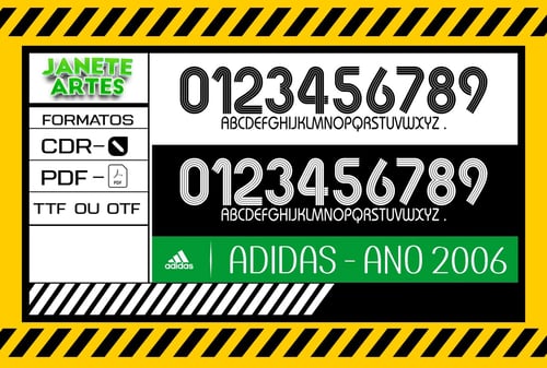 Fonte de Time Tipografia Adidas 2006