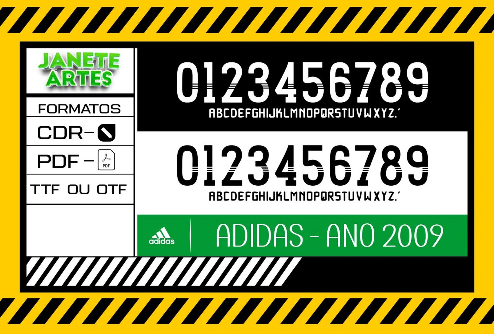 Fonte de Time Tipografia Adidas 2009