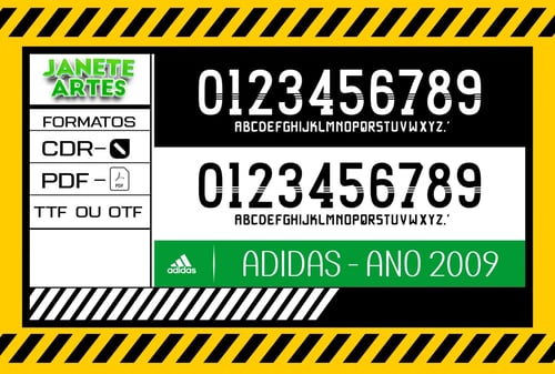 Fonte de Time Tipografia Adidas 2009