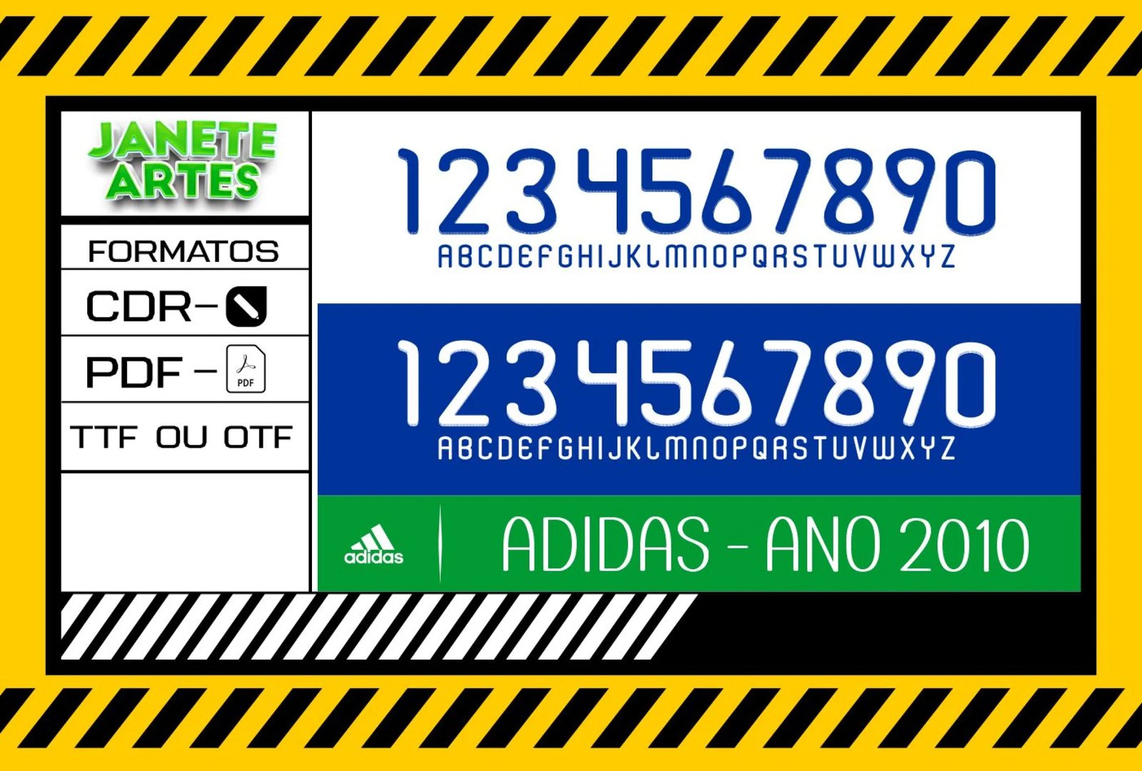 Fonte de Time Tipografia Adidas 2010