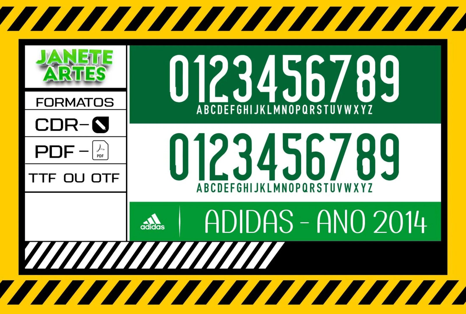 Fonte de Time Tipografia Adidas 2014