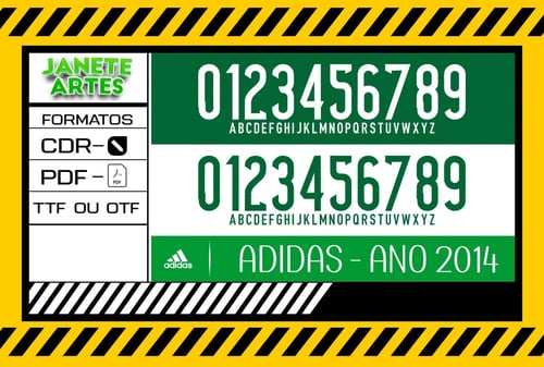 Fonte de Time Tipografia Adidas 2014