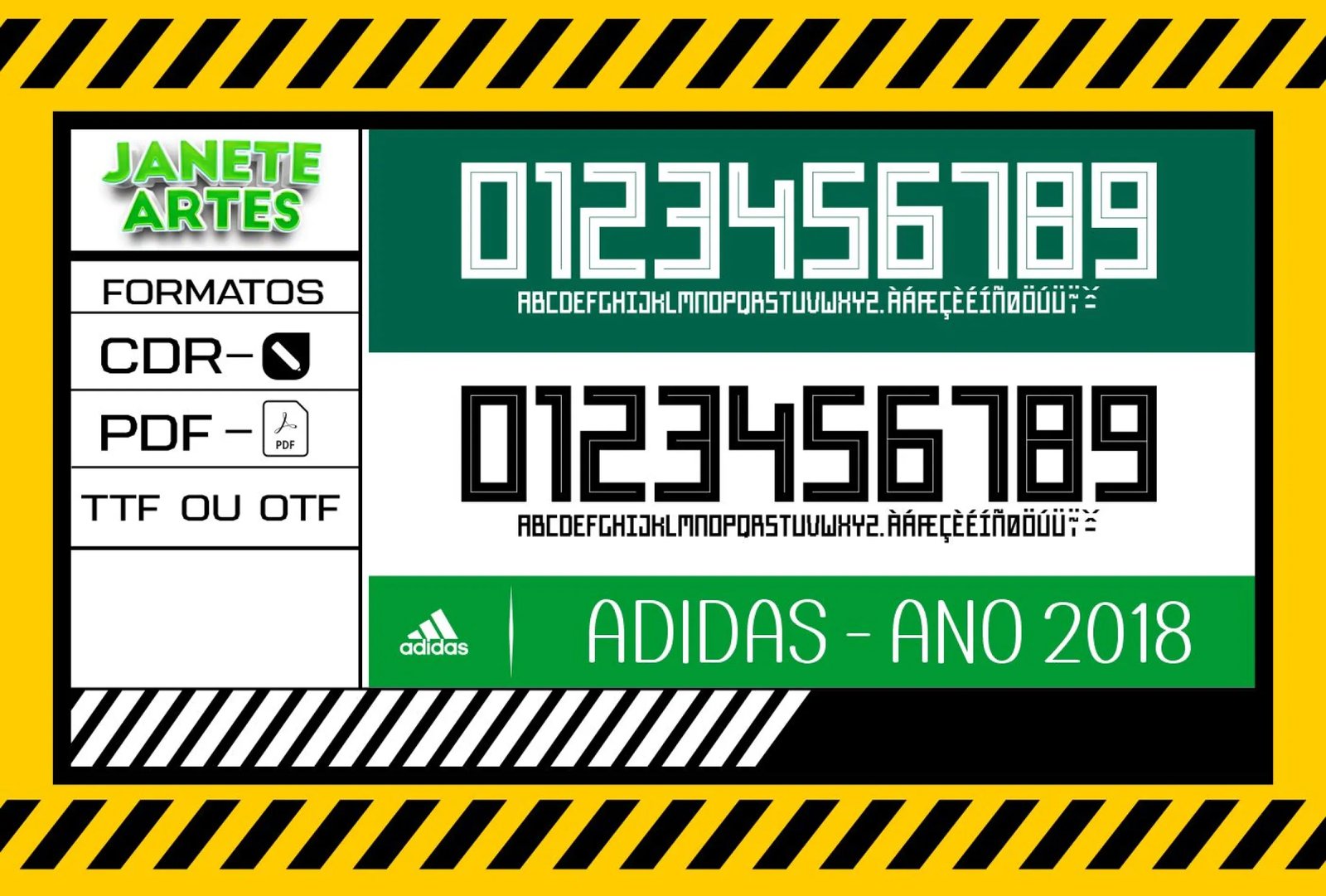 Fonte de Time Tipografia Adidas 2018