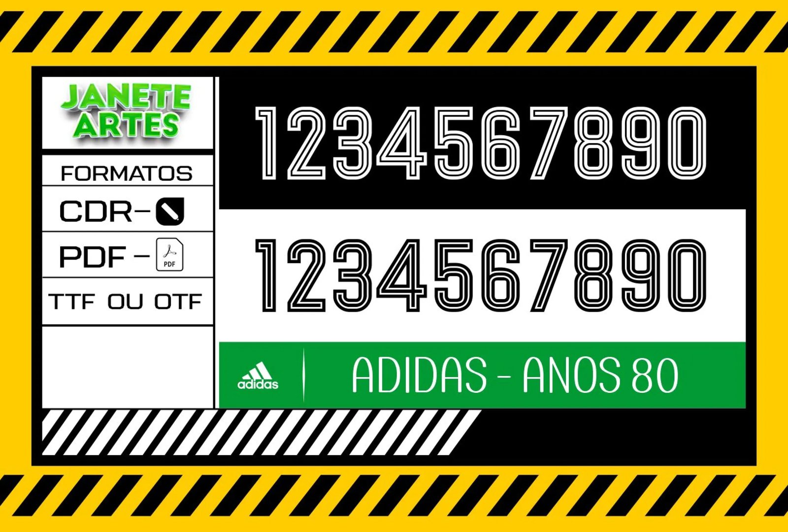 Fonte de Time Tipografia Adidas Anos 80