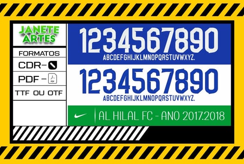 Fonte de Time Tipografia Al Hilal FC 2017 - 2018 Nike