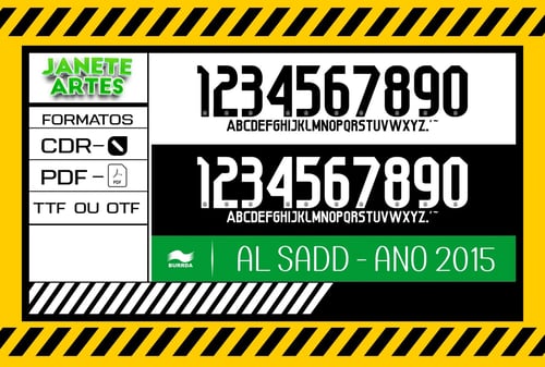 Fonte de Time Tipografia Al Sadd 2015 Burrda Sport