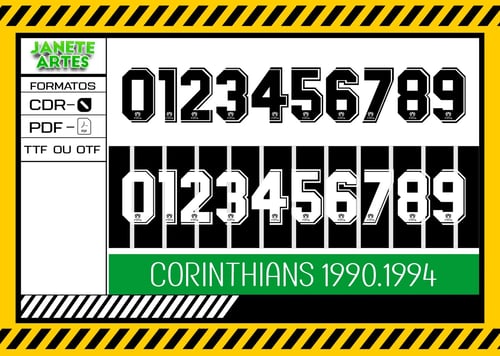 Fonte de Time Tipografia Corinthians 1990 - 1994